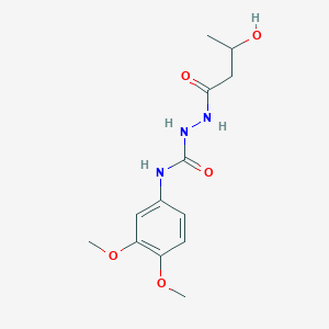 molecular formula C13H19N3O5 B4566114 N-(3,4-dimethoxyphenyl)-2-(3-hydroxybutanoyl)hydrazinecarboxamide 