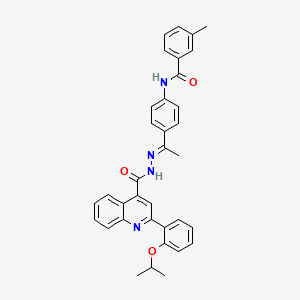 molecular formula C35H32N4O3 B4566130 N-[4-(N-{[2-(2-isopropoxyphenyl)-4-quinolinyl]carbonyl}ethanehydrazonoyl)phenyl]-3-methylbenzamide 