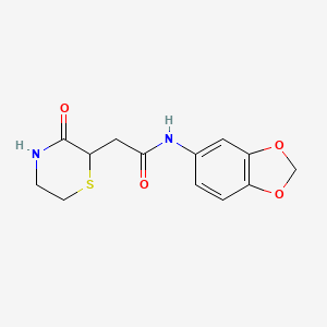 molecular formula C13H14N2O4S B4566135 N-1,3-benzodioxol-5-yl-2-(3-oxothiomorpholin-2-yl)acetamide 