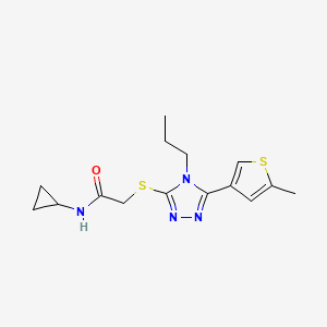 molecular formula C15H20N4OS2 B4566150 N-CYCLOPROPYL-2-{[5-(5-METHYL-3-THIENYL)-4-PROPYL-4H-1,2,4-TRIAZOL-3-YL]SULFANYL}ACETAMIDE 