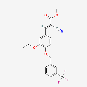 molecular formula C21H18F3NO4 B4566189 methyl 2-cyano-3-(3-ethoxy-4-{[3-(trifluoromethyl)benzyl]oxy}phenyl)acrylate 