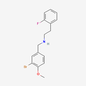 molecular formula C16H17BrFNO B4566196 N-(3-BROMO-4-METHOXYBENZYL)-N-(2-FLUOROPHENETHYL)AMINE 