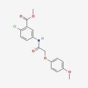 molecular formula C17H16ClNO5 B4566327 methyl 2-chloro-5-{[(4-methoxyphenoxy)acetyl]amino}benzoate 
