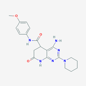 molecular formula C20H24N6O3 B4566407 4-amino-N-(4-methoxyphenyl)-7-oxo-2-(piperidin-1-yl)-5,6,7,8-tetrahydropyrido[2,3-d]pyrimidine-5-carboxamide 