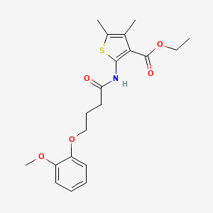 molecular formula C20H25NO5S B4566414 ethyl 2-{[4-(2-methoxyphenoxy)butanoyl]amino}-4,5-dimethyl-3-thiophenecarboxylate 