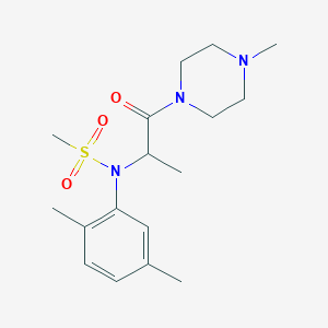 molecular formula C17H27N3O3S B4566476 N-(2,5-dimethylphenyl)-N-[1-methyl-2-(4-methyl-1-piperazinyl)-2-oxoethyl]methanesulfonamide 