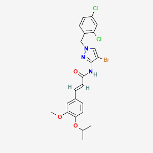 molecular formula C23H22BrCl2N3O3 B4566502 N-[4-bromo-1-(2,4-dichlorobenzyl)-1H-pyrazol-3-yl]-3-(4-isopropoxy-3-methoxyphenyl)acrylamide 