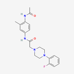 molecular formula C21H25FN4O2 B4566507 N-[4-(acetylamino)-3-methylphenyl]-2-[4-(2-fluorophenyl)piperazin-1-yl]acetamide 