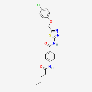molecular formula C21H21ClN4O3S B4566558 N-{5-[(4-CHLOROPHENOXY)METHYL]-1,3,4-THIADIAZOL-2-YL}-4-PENTANAMIDOBENZAMIDE 