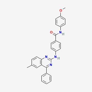 molecular formula C29H24N4O2 B4566664 N-(4-methoxyphenyl)-4-[(6-methyl-4-phenyl-2-quinazolinyl)amino]benzamide 