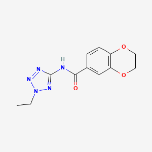 molecular formula C12H13N5O3 B4566666 N-(2-ethyl-2H-tetrazol-5-yl)-2,3-dihydro-1,4-benzodioxine-6-carboxamide 