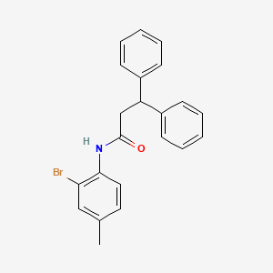 molecular formula C22H20BrNO B4566695 N-(2-bromo-4-methylphenyl)-3,3-diphenylpropanamide 