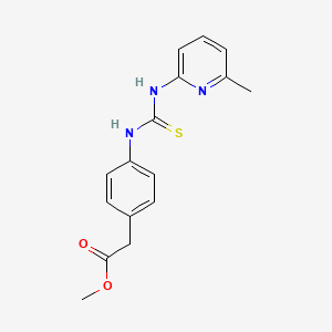 molecular formula C16H17N3O2S B4566785 Methyl (4-{[(6-methylpyridin-2-yl)carbamothioyl]amino}phenyl)acetate 