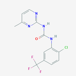 molecular formula C13H10ClF3N4O B4566791 N-[2-chloro-5-(trifluoromethyl)phenyl]-N'-(4-methyl-2-pyrimidinyl)urea 