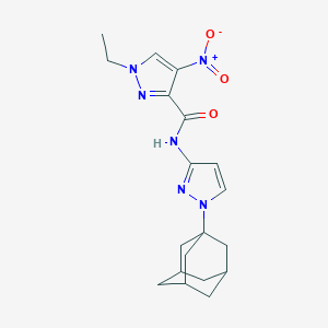 molecular formula C19H24N6O3 B456689 N-[1-(1-adamantyl)-1H-pyrazol-3-yl]-1-ethyl-4-nitro-1H-pyrazole-3-carboxamide 