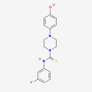 molecular formula C17H18FN3OS B4566893 N-(3-fluorophenyl)-4-(4-hydroxyphenyl)-1-piperazinecarbothioamide 