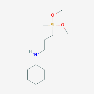 molecular formula C12H27NO2Si B045669 N-(3-(Dimethoxy(methyl)silyl)propyl)cyclohexanamine CAS No. 120218-28-2