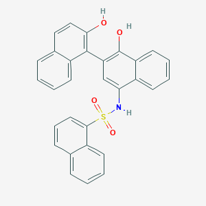 molecular formula C30H21NO4S B4566910 N-[4-hydroxy-3-(2-hydroxynaphthalen-1-yl)naphthalen-1-yl]naphthalene-1-sulfonamide 