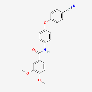 molecular formula C22H18N2O4 B4566916 N-[4-(4-cyanophenoxy)phenyl]-3,4-dimethoxybenzamide 