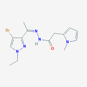molecular formula C14H18BrN5O B4566929 N'-[1-(4-bromo-1-ethyl-1H-pyrazol-3-yl)ethylidene]-2-(1-methyl-1H-pyrrol-2-yl)acetohydrazide 