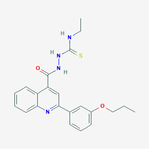 molecular formula C22H24N4O2S B456701 N-ethyl-2-{[2-(3-propoxyphenyl)-4-quinolinyl]carbonyl}hydrazinecarbothioamide 