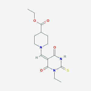 molecular formula C15H21N3O4S B4567060 ethyl 1-[(1-ethyl-4,6-dioxo-2-thioxotetrahydro-5(2H)-pyrimidinylidene)methyl]-4-piperidinecarboxylate 