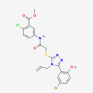 molecular formula C21H18BrClN4O4S B4567064 methyl 5-[({[4-allyl-5-(5-bromo-2-hydroxyphenyl)-4H-1,2,4-triazol-3-yl]thio}acetyl)amino]-2-chlorobenzoate 