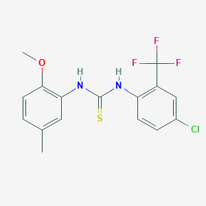 molecular formula C16H14ClF3N2OS B4567080 N-[4-chloro-2-(trifluoromethyl)phenyl]-N'-(2-methoxy-5-methylphenyl)thiourea 
