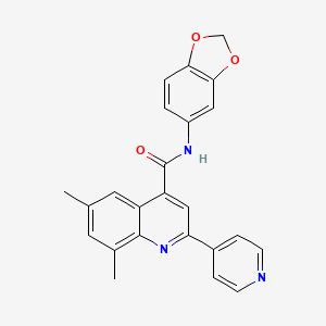 molecular formula C24H19N3O3 B4567096 N-(1,3-BENZODIOXOL-5-YL)-6,8-DIMETHYL-2-(4-PYRIDINYL)-4-QUINOLINECARBOXAMIDE 