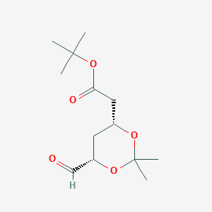 molecular formula C13H22O5 B045671 tert-Butyl (4R-cis)-6-formaldehydel-2,2-dimethyl-1,3-dioxane-4-acetate CAS No. 124752-23-4