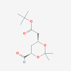 molecular formula C13H22O5 B045671 tert-butyl 2-((4R,6S)-6-formyl-2,2-dimethyl-1,3-dioxan-4-yl)acetate CAS No. 124752-23-4