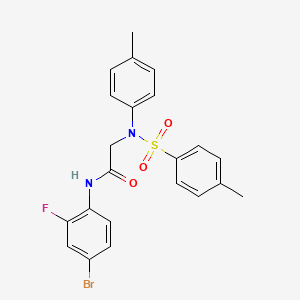 molecular formula C22H20BrFN2O3S B4567100 N~1~-(4-bromo-2-fluorophenyl)-N~2~-(4-methylphenyl)-N~2~-[(4-methylphenyl)sulfonyl]glycinamide 