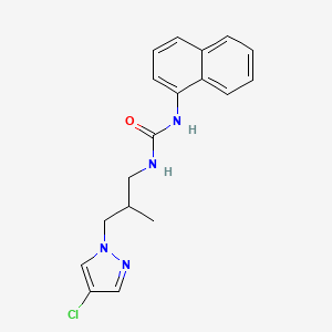 molecular formula C18H19ClN4O B4567110 N-[3-(4-CHLORO-1H-PYRAZOL-1-YL)-2-METHYLPROPYL]-N'-(1-NAPHTHYL)UREA 