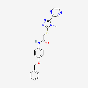 molecular formula C22H20N6O2S B4567152 N-[4-(benzyloxy)phenyl]-2-{[4-methyl-5-(2-pyrazinyl)-4H-1,2,4-triazol-3-yl]thio}acetamide 