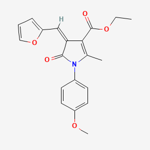molecular formula C20H19NO5 B4567153 ETHYL (4Z)-4-[(FURAN-2-YL)METHYLIDENE]-1-(4-METHOXYPHENYL)-2-METHYL-5-OXO-4,5-DIHYDRO-1H-PYRROLE-3-CARBOXYLATE 