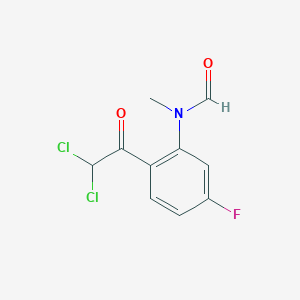 molecular formula C10H8Cl2FNO2 B045672 N-[2-(Dichloroacetyl)-5-fluorophenyl]-N-methylformamide CAS No. 123732-70-7