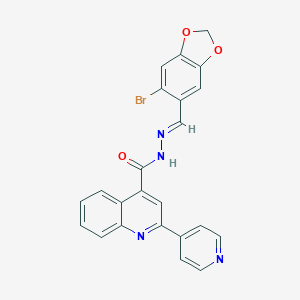 molecular formula C23H15BrN4O3 B456729 N'-[(6-bromo-1,3-benzodioxol-5-yl)methylene]-2-(4-pyridinyl)-4-quinolinecarbohydrazide 