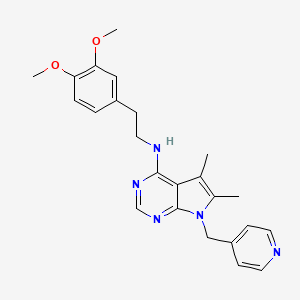 molecular formula C24H27N5O2 B4567325 N-[2-(3,4-dimethoxyphenyl)ethyl]-5,6-dimethyl-7-(4-pyridinylmethyl)-7H-pyrrolo[2,3-d]pyrimidin-4-amine 