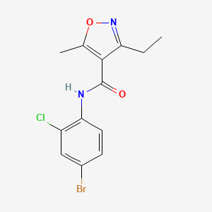 molecular formula C13H12BrClN2O2 B4567381 N-(4-BROMO-2-CHLOROPHENYL)-3-ETHYL-5-METHYL-12-OXAZOLE-4-CARBOXAMIDE 