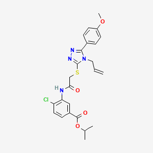 molecular formula C24H25ClN4O4S B4567419 propan-2-yl 4-chloro-3-[({[5-(4-methoxyphenyl)-4-(prop-2-en-1-yl)-4H-1,2,4-triazol-3-yl]sulfanyl}acetyl)amino]benzoate 