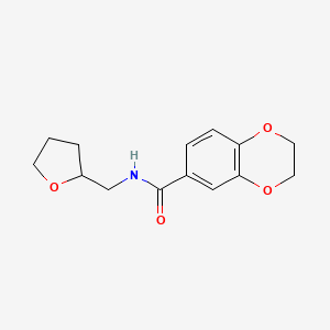 molecular formula C14H17NO4 B4567476 N-(tetrahydro-2-furanylmethyl)-2,3-dihydro-1,4-benzodioxine-6-carboxamide 