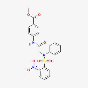 molecular formula C22H19N3O7S B4567492 methyl 4-({N-[(2-nitrophenyl)sulfonyl]-N-phenylglycyl}amino)benzoate 
