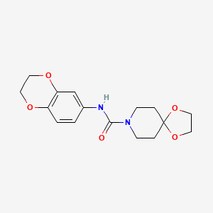 molecular formula C16H20N2O5 B4567500 N-(2,3-dihydro-1,4-benzodioxin-6-yl)-1,4-dioxa-8-azaspiro[4.5]decane-8-carboxamide 