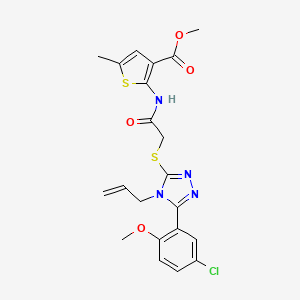 molecular formula C21H21ClN4O4S2 B4567541 methyl 2-[({[4-allyl-5-(5-chloro-2-methoxyphenyl)-4H-1,2,4-triazol-3-yl]thio}acetyl)amino]-5-methyl-3-thiophenecarboxylate 