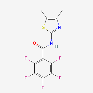 molecular formula C12H7F5N2OS B4567564 N-(4,5-dimethyl-1,3-thiazol-2-yl)-2,3,4,5,6-pentafluorobenzamide 