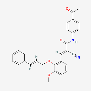 molecular formula C28H24N2O4 B4567675 N-(4-acetylphenyl)-2-cyano-3-{3-methoxy-2-[(3-phenyl-2-propen-1-yl)oxy]phenyl}acrylamide 