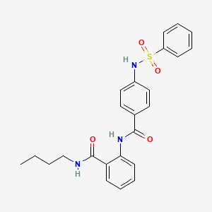 molecular formula C24H25N3O4S B4567689 N-butyl-2-({4-[(phenylsulfonyl)amino]benzoyl}amino)benzamide 