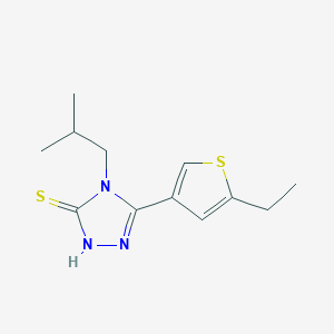 molecular formula C12H17N3S2 B456777 5-(5-ethyl-3-thienyl)-4-isobutyl-4H-1,2,4-triazol-3-yl hydrosulfide 