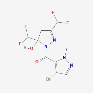 molecular formula C10H9BrF4N4O2 B456790 [3,5-bis(difluoromethyl)-5-hydroxy-4,5-dihydro-1H-pyrazol-1-yl](4-bromo-1-methyl-1H-pyrazol-5-yl)methanone 