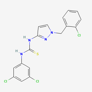 molecular formula C17H13Cl3N4S B4568103 N-[1-(2-chlorobenzyl)-1H-pyrazol-3-yl]-N'-(3,5-dichlorophenyl)thiourea 